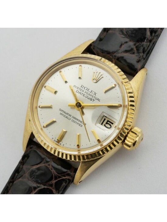 Rolex Datejust Silver Dial 18k Yellow Gold No 74 Vintage Watch Automatic Winding main image 8